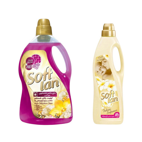 مایع نرم کننده حوله و لباس سافتلن مدل 03 حجم 1 لیتر به همراه مایع لباسشویی سافتلن مدل high Definition clean حجم 3 لیتر