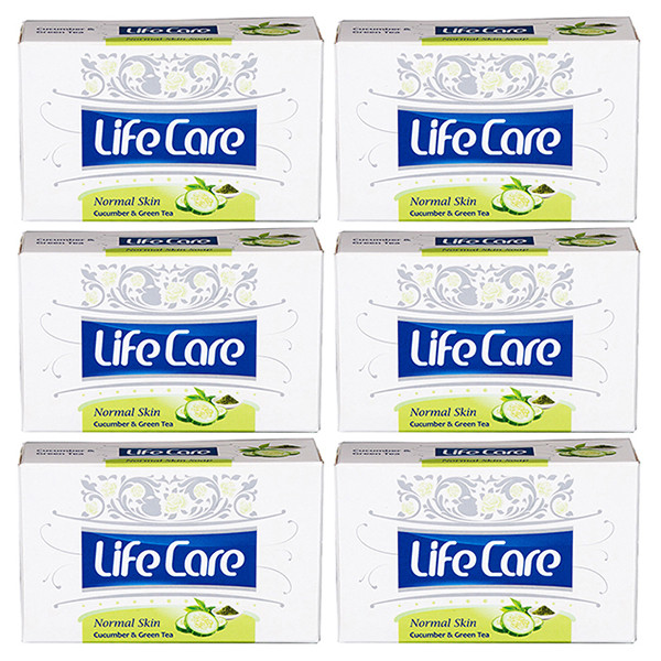 صابون شستشو لایف کر مدل Cucumber Green Tea وزن 90 گرم بسته 6 عددی