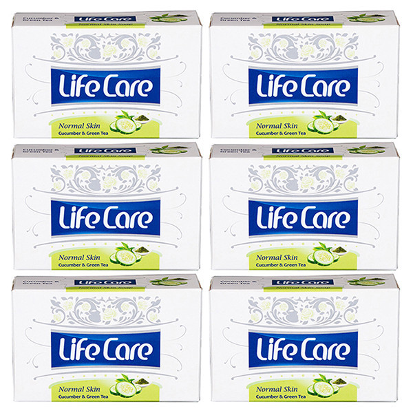 صابون شستشو لایف کر مدل Cucumber Green Tea وزن 90 گرم بسته 6 عددی