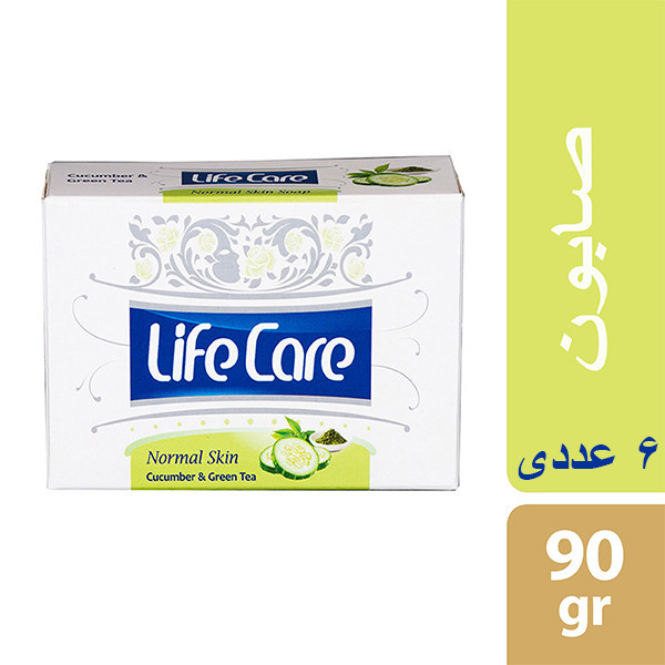 صابون شستشو لایف کر مدل Cucumber Green Tea وزن 90 گرم بسته 6 عددی